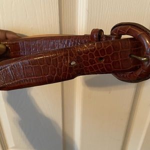 Alligator trouser belt brown